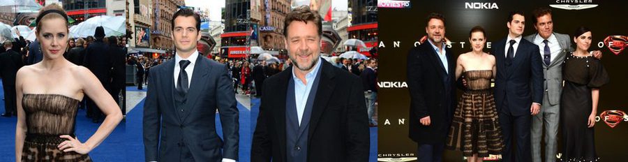 Amy Adams, Henry Cavill y Russell Crowe acuden al estreno europeo de 'El Hombre de Acero' en Londres