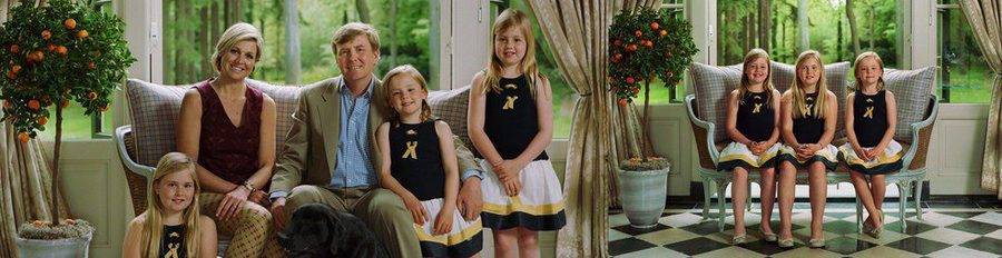 Guillermo Alejandro y Máxima de Holanda posan con sus tres hijas como Reyes de Países Bajos
