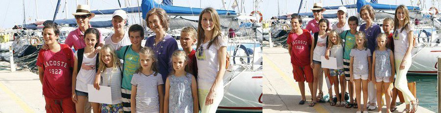 La Princesa Letizia y sus hijas se reúnen con la Familia Real en Palma de Mallorca
