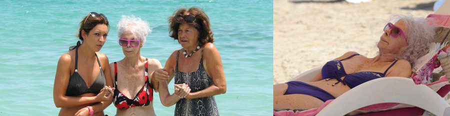 La Duquesa de Alba disfruta de una jornada de playa en Ibiza