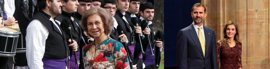 La Reina Sofía llega a Oviedo mientras los Príncipes reciben a los galardonados en los Premios Príncipe de Asturias 2013