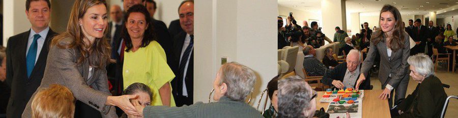 La Princesa Letizia, muy atenta con los ancianos en la inauguración de la Residencia de Mayores 'El Greco'