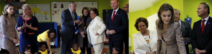 La Princesa Letizia, volcada con los niños en su visita a la sede de la Asociación Valenciana de Caridad