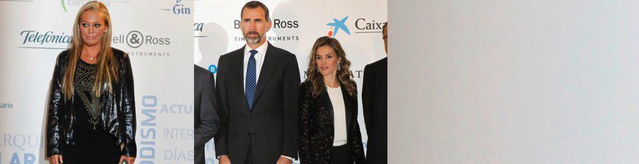 Belén Esteban charla con los Príncipes Felipe y Letizia y con Mariano Rajoy en una noche de aniversario