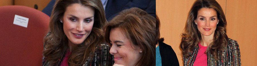 La Princesa Letizia y Soraya Sáenz de Santamaría, muy cómplices en el Congreso 'Nuevas Formas de Violencia'
