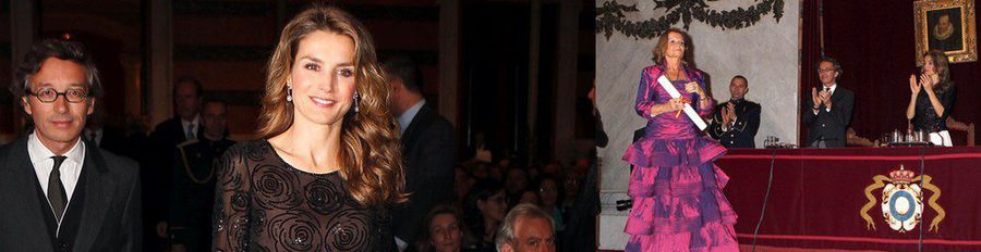 La Princesa Letizia da la bienvenida a Carme Riera en su acto de ingreso en la RAE