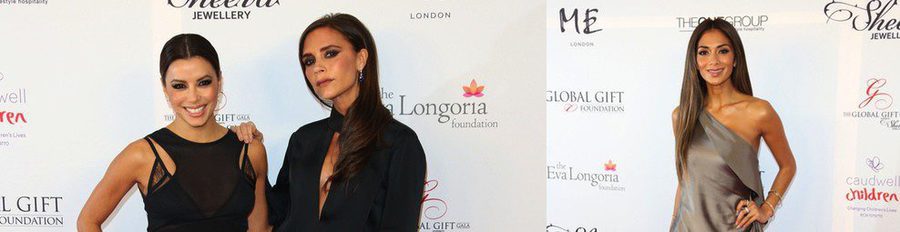 Nicole Scherzinger y Victoria Beckham arropan a Eva Longoria en la Global Gift Gala de Londres