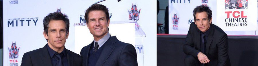 Ben Stiller plasma sus huellas en el Teatro Chino de Los Angeles con Tom Cruise y Adam Sandler de testigos