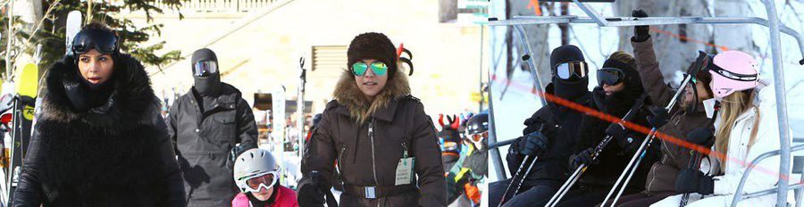Kim Kardashian y Kourtney Kardashian demuestran sus dotes de esquiadoras en Aspen