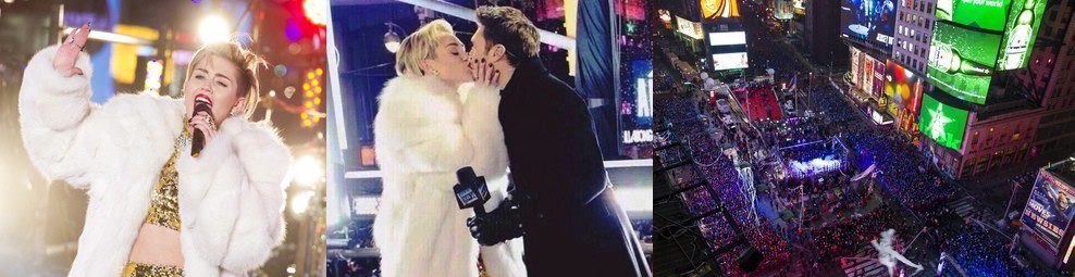 Miley Cyrus da la bienvenida al 2014 desde la abarrotada plaza de Times Square