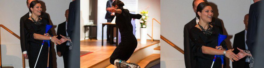 La Princesa Victoria de Suecia reaparece con una bota ortopédica tras su accidente de esquí