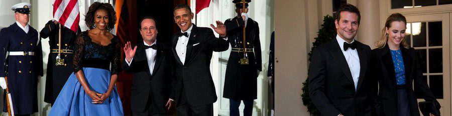 Barack y Michelle Obama ofrecen una cena de gala a Hollande con Bradley Cooper y Suki Waterhouse como invitados