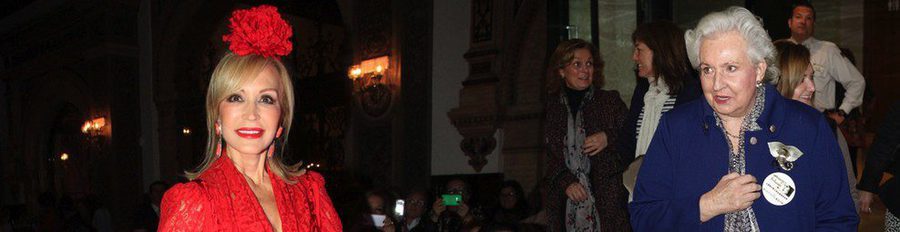 Carmen Lomana se viste de flamenca para presentar un desfile benéfico en Sevilla