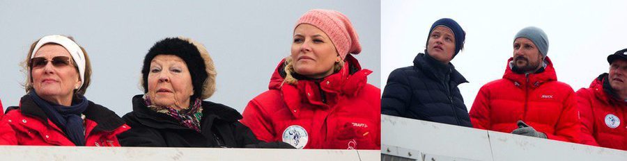 La Familia Real Noruega contempla el salto de esquí de Holmenkollen acompañado por Beatriz de Holanda