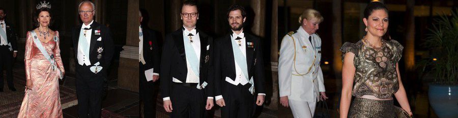 Los Reyes de Suecia y los Príncipes Daniel y Carlos Felipe ofrecen una cena de gala en ausencia de Victoria de Suecia