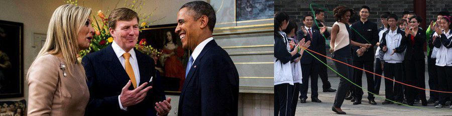 Guillermo Alejandro y Máxima de Holanda reciben a Obama en La Haya mientras Michelle Obama está en China