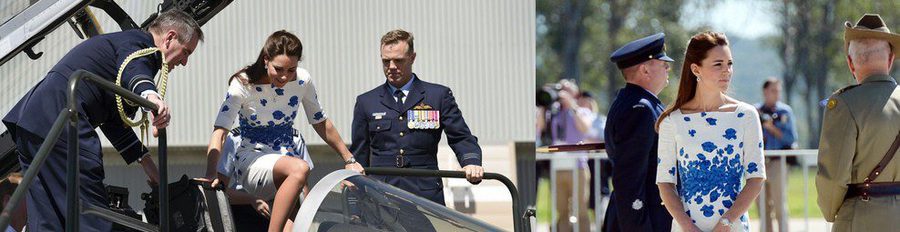 Kate Middleton se sube a un avión de combate durante su viaje oficial por Australia