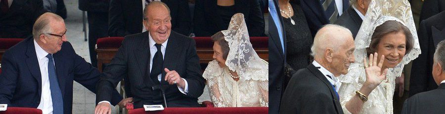El Rey Juan Carlos I y la Reina Sofía acuden a la canonización de los Papas Juan XXIII y Juan Pablo II