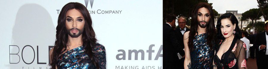 Conchita Wurst se estrena en las alfombras rojas en la Gala amfAR del Festival de Cannes 2014