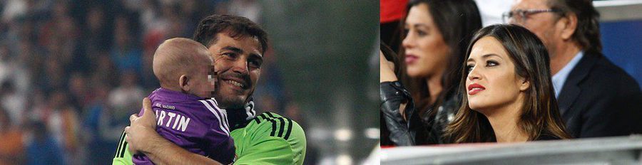 Martín Casillas y Sergio Ramos celebran en el Bernabéu con sus padres la décima Champions del Real Madrid