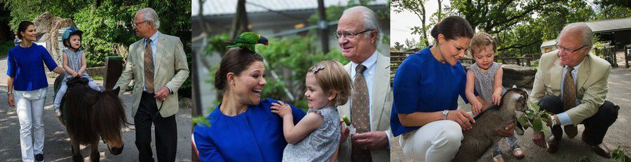 Estela de Suecia, día de zoo con su madre la Princesa Victoria y su abuelo el Rey Carlos Gustavo