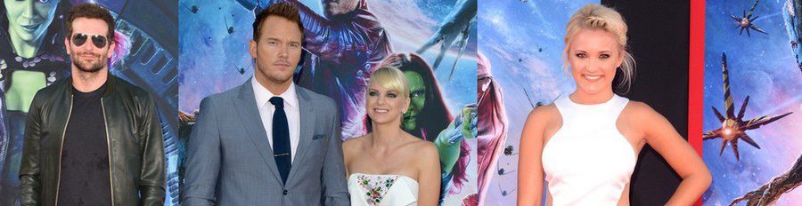 Emily Osment y Aubrey Plaza apoyan a Chris Pratt y Zoe Saldaña en el estreno de 'Guardianes de la Galaxia'