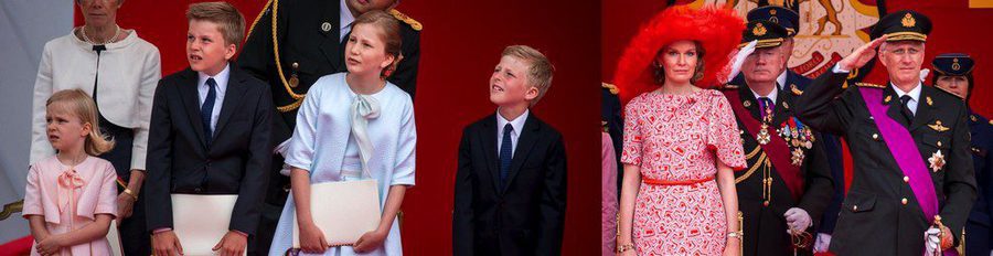 Los hijos de los Reyes Felipe y Matilde arrebatan el protagonismo a sus padres en el Día Nacional de Bélgica 2014