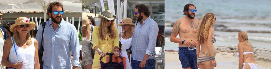 Carmen Cervera, Borja Thyssen y Blanca Cuesta, una familia feliz en las playas de Ibiza