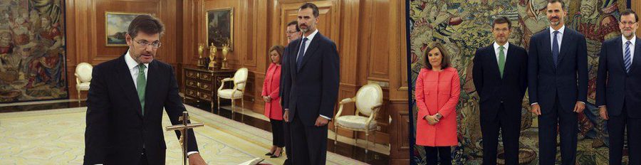 Rafael Catalá jura como ministro de Justicia ante el Rey Felipe VI y sin la Reina Letizia