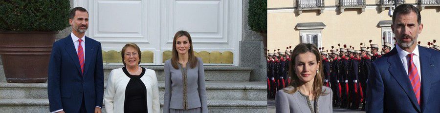 Los Reyes Felipe y Letizia reciben a la Presidenta de Chile Michelle Bachelet