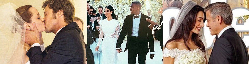 Brad Pitt y Angelina Jolie, George Clooney y Amal Alamuddin, Kim Kardashian y Kanye West...: las bodas de 2014