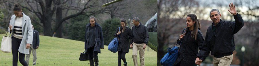 Barack y Michelle Obama vuelven a la Casa Blanca con sus hijas tras sus vacaciones de Navidad en Hawai