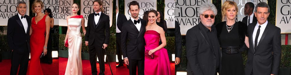 Angelina Jolie, George Clooney y Natalie Portman protagonizan la alfombra roja de los Globos de Oro 2012