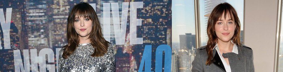 Dakota Johnson saca su lado más Anastasia Steele para promocionar su aparición en 'Saturday Night Live'