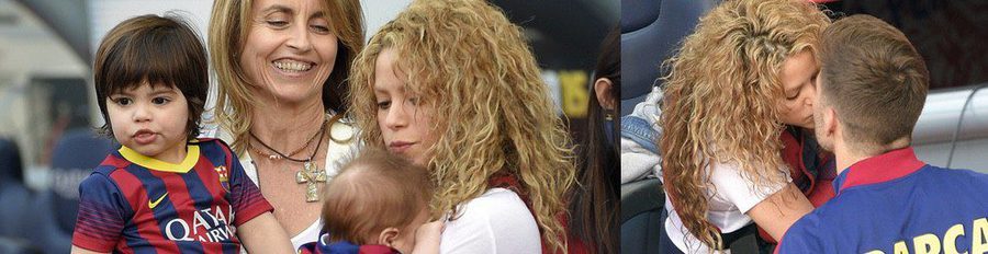 Milan, Sasha y Shakira, los culés más adorables apoyan a Gerard Piqué en el Camp Nou