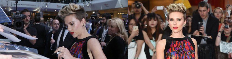Scarlett Johansson sí brilla junto a 'Los Vengadores' Chris Evans, Jeremy Renner y Chris Hemsworth en Londres