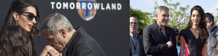 George Clooney, todo un caballero con Amal Alamuddin durante la premiere de 'Tomorrowland'