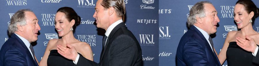 Angelina Jolie y Brad Pitt reparten besos con Robert De Niro en los WSJ Innovator Awards 2015