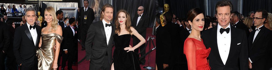 George Clooney y Stacy Keibler, Angelina Jolie y Brad Pitt y los Príncipes de Mónaco, las parejas de los Oscar 2012