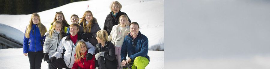 Diversión y deporte: La Familia Real Holandesa, una piña en su posado de invierno en Austria