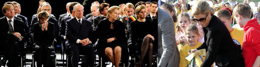 Los Reyes de Bélgica y los Príncipes de Holanda, emocionados en el funeral por los 28 belgas fallecidos en Suiza