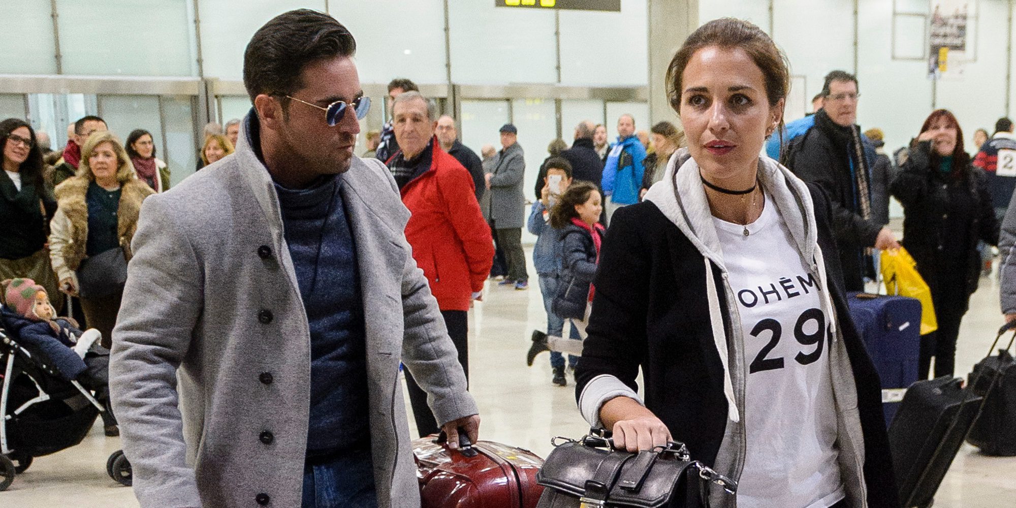 Paula Echevarría y David Bustamante regresan a Madrid con su hija Daniella a tiempo para Reyes