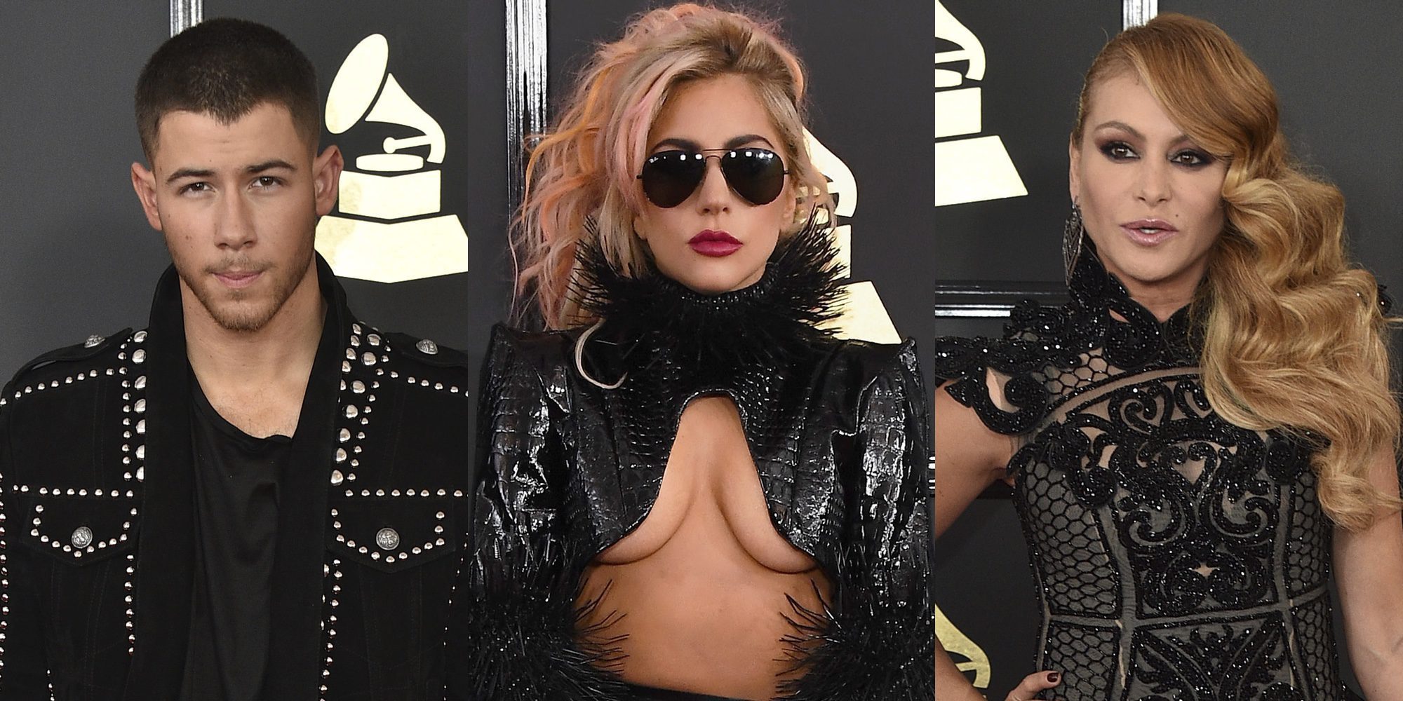 Nick Jonas, Lady Gaga o Paulina Rubio brillan en la alfombra roja de los Grammy 2017