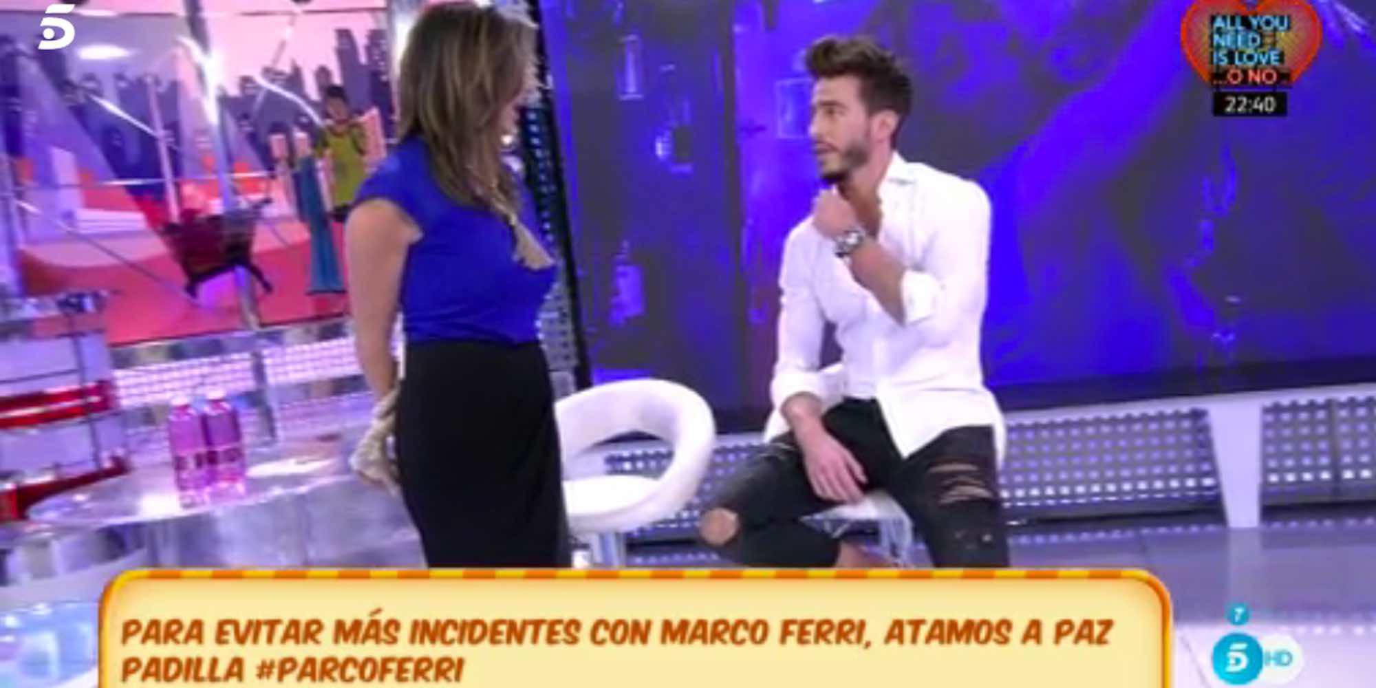 Paz Padilla se vuelve loca con Marco Ferri y le rompe la camiseta y el pantalón en 'Sálvame'