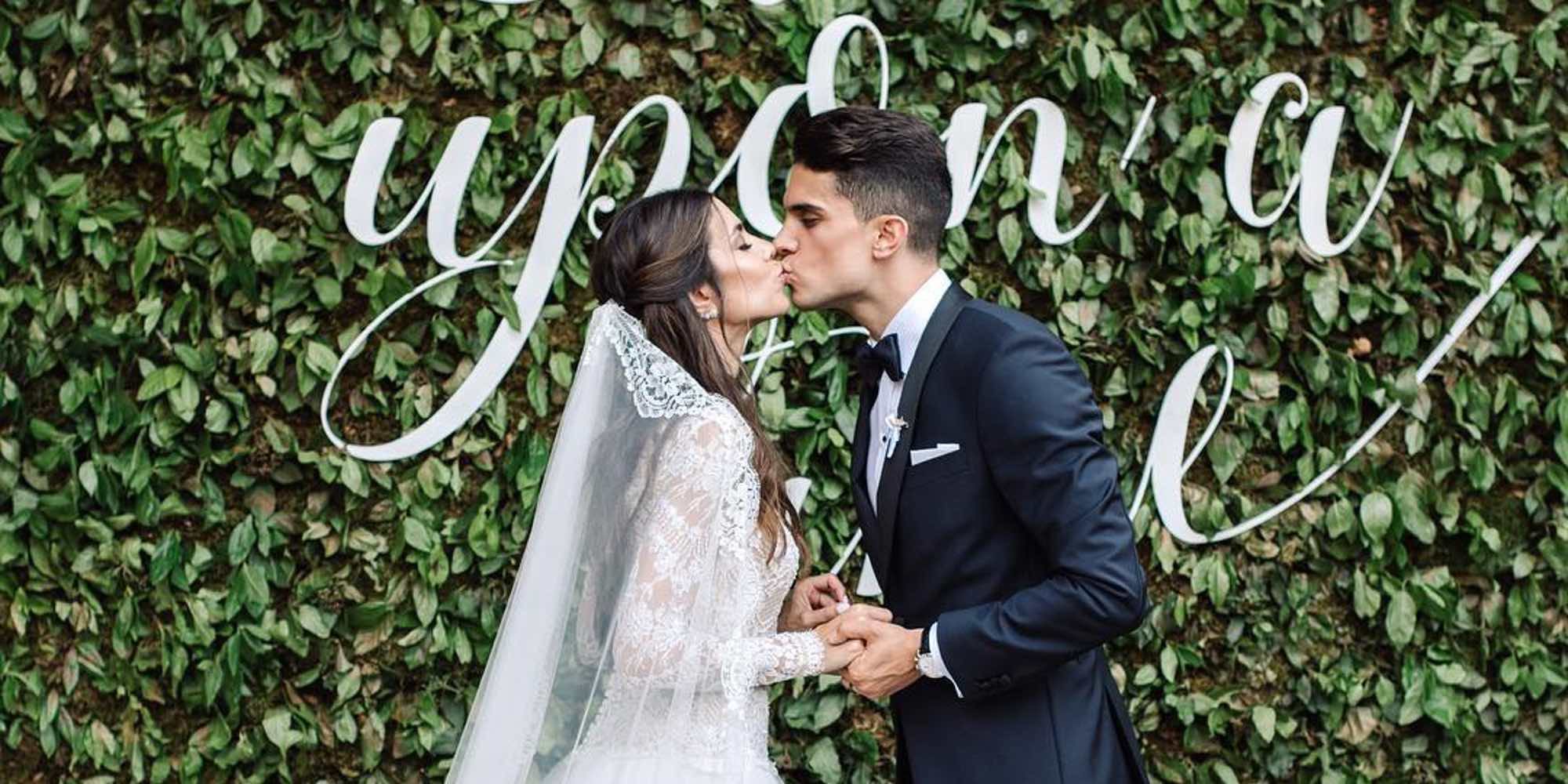 Marc Bartra y Melissa Jiménez enseñan los momentos más románticos de su boda