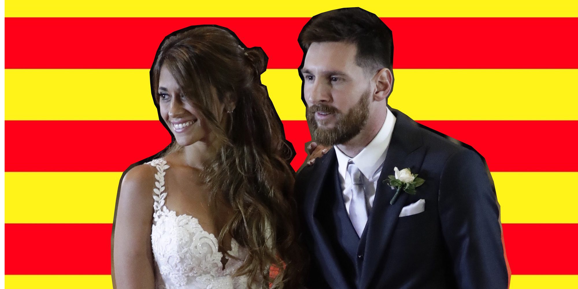 El motivo por el que ondeó una bandera catalana en la boda de Leo Messi y Antonella Roccuzzo
