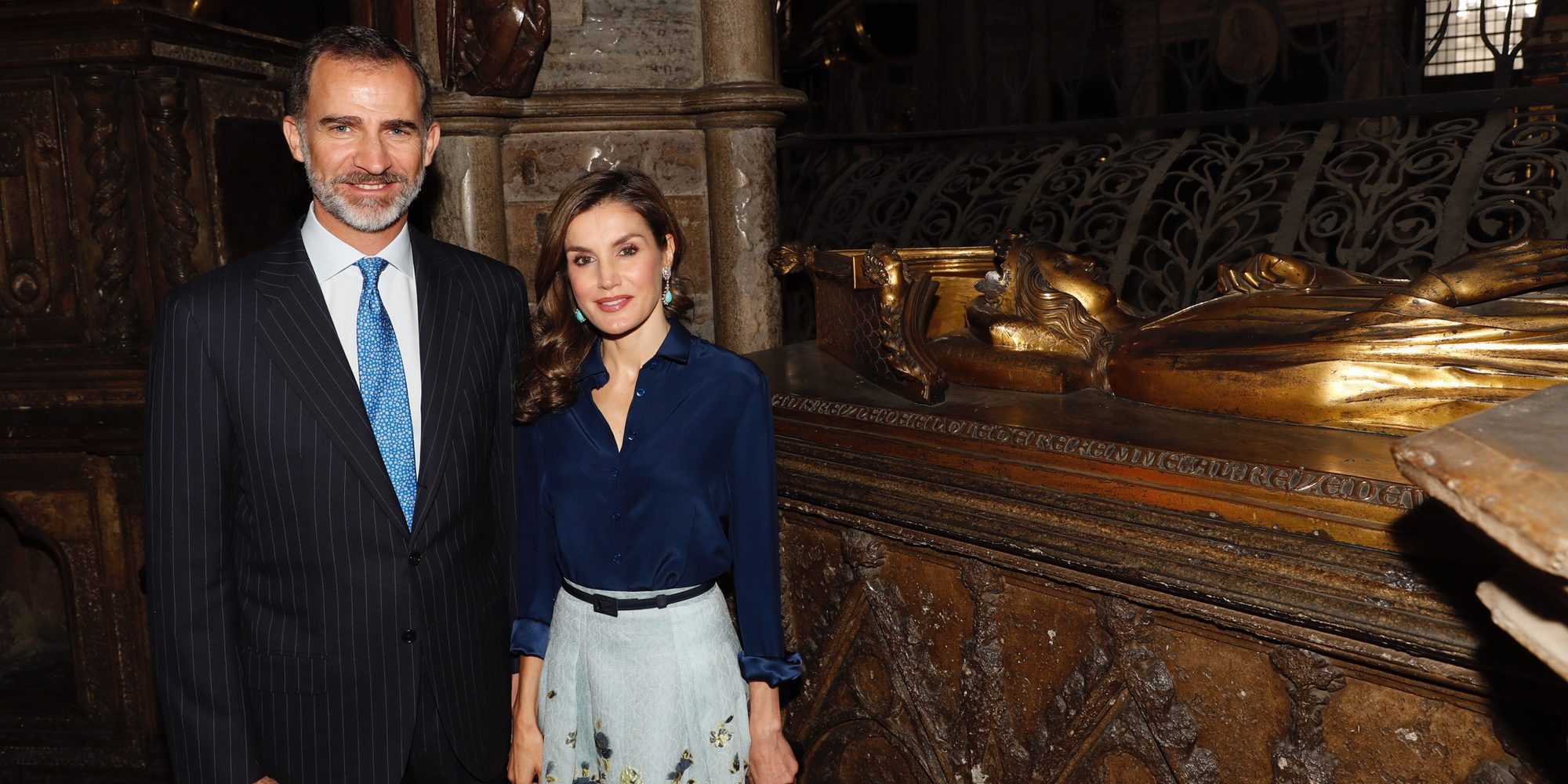 Los Reyes Felipe y Letizia 'recuerdan' a la Princesa Leonor en su visita a la Abadía de Westminster con el Príncipe Harry