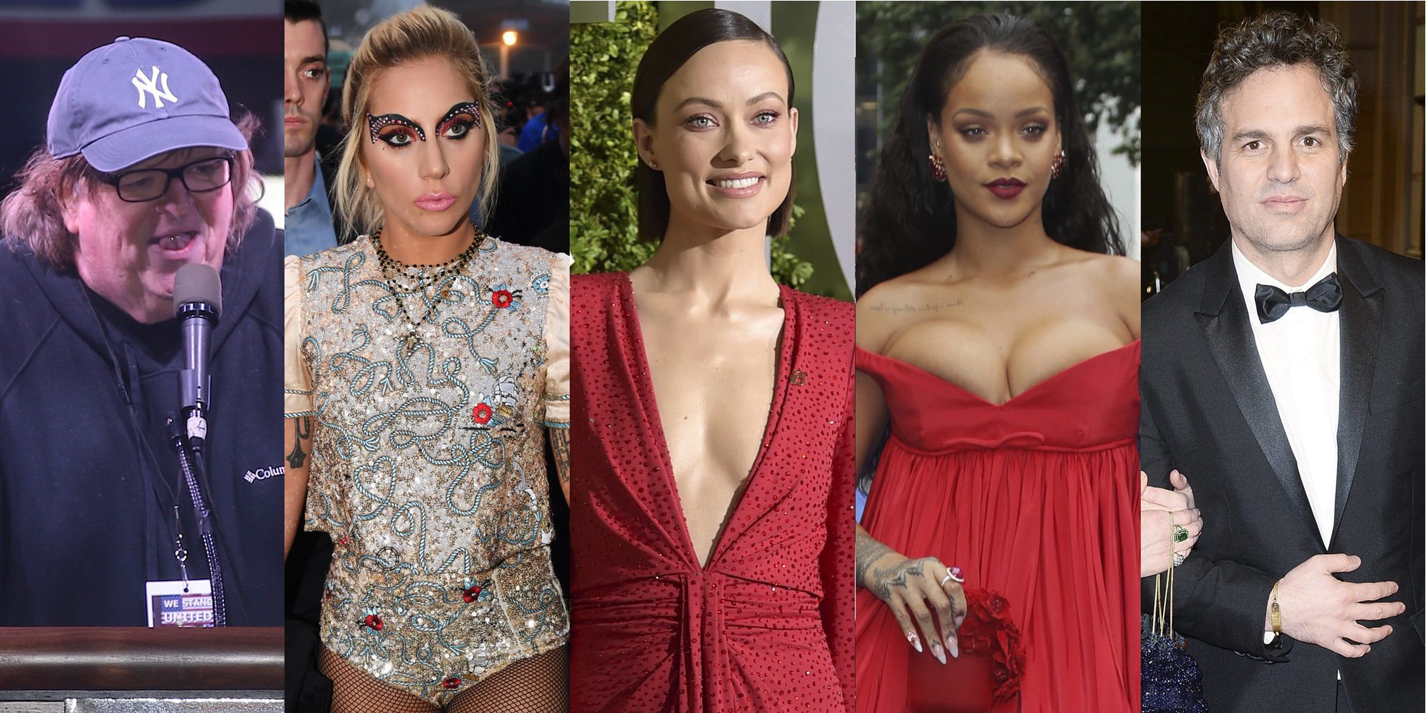 Lady Gaga, Rihanna, Olivia Wilde, Mark Ruffalo y Michel Moore unen fuerzas contra Donald Trump y su ideología
