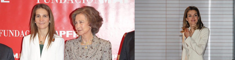 La Infanta Elena, la Reina Sofía y los Príncipes Felipe y Letizia cumplen con sus agendas mientras el Rey pide disculpas