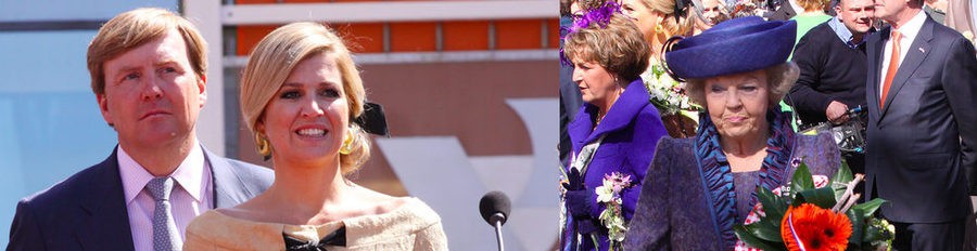 Los Príncipes Guillermo y Máxima y Beatriz de Holanda celebran el Día de la Reina más triste